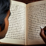 **A person writing in a journal, surrounded by emotional words (e.g., anger, sadness, frustration) written in Bangla. Focus on conveying self-reflection and understanding of emotions.**