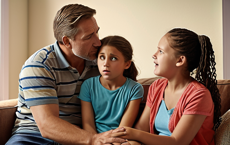 **Image:** A family scene showing parents and children communicating with empathy and understanding, using NVC principles to resolve a disagreement peacefully. The scene should convey warmth and connection.
