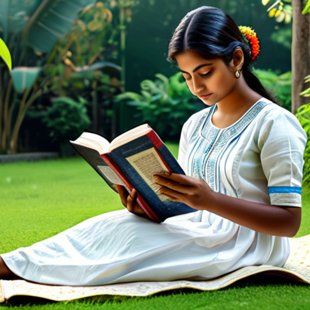 비폭력 커뮤니케이션 훈련 방법 - **

"A young girl in modest, traditional Bengali clothing, fully clothed, reading a book in a peacef...