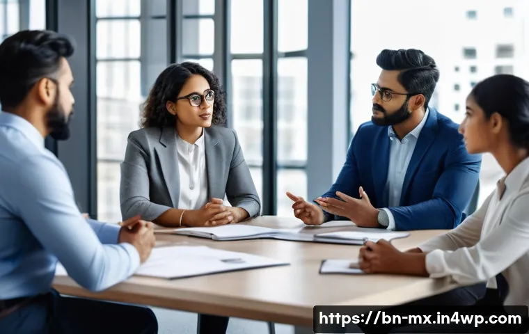 비폭력 커뮤니케이션으로 조직 문화 변화시키기 - A diverse group of Bengali-speaking professionals engaged in a respectful workplace meeting, attenti...